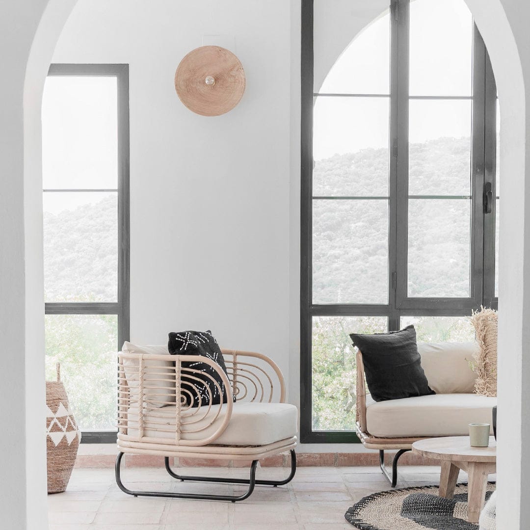 Applique murale ronde en teck | 40cm