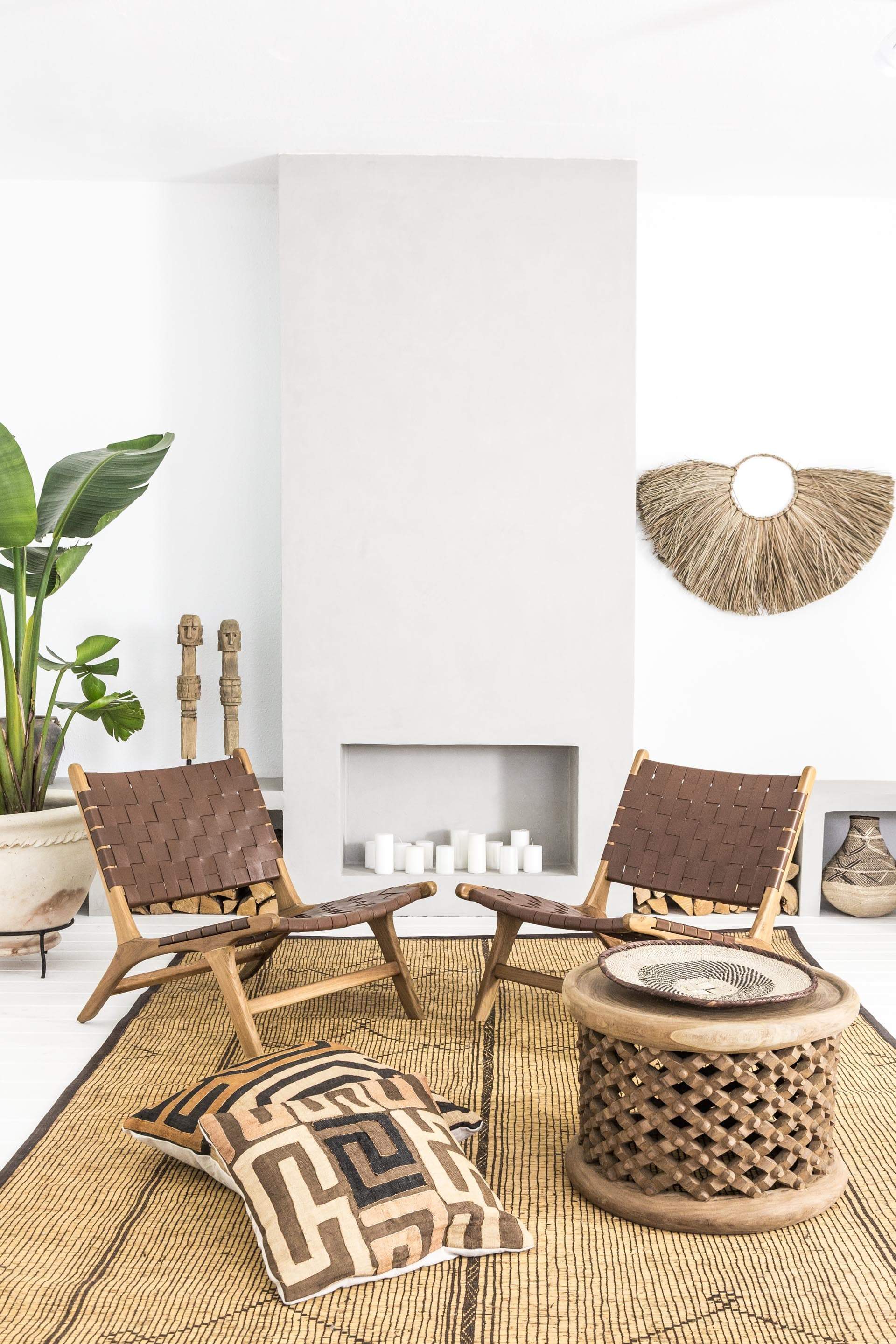 Décoration murale en herbe de mer