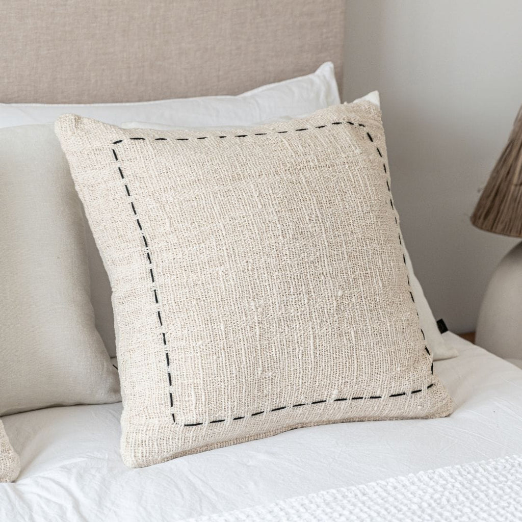 Froncisse pour coussin en coton Soraya | Blanc cassé | 50x50cm