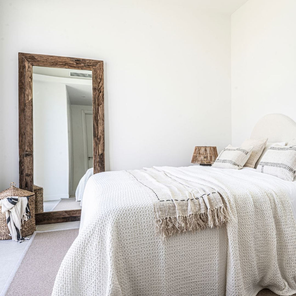 Ligne de plaids en coton Soraya | Blanc cassé | 235x130cm