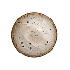 Bol en grès | Blanc/Brun 15x8cm