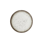 Assiette de déjeuner en grès | Blanc/Brun 22cm