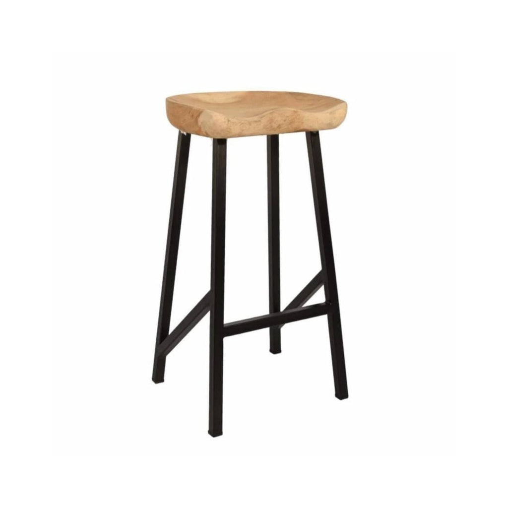 Tabouret de bar en bois de Suar | 40x36x76cm