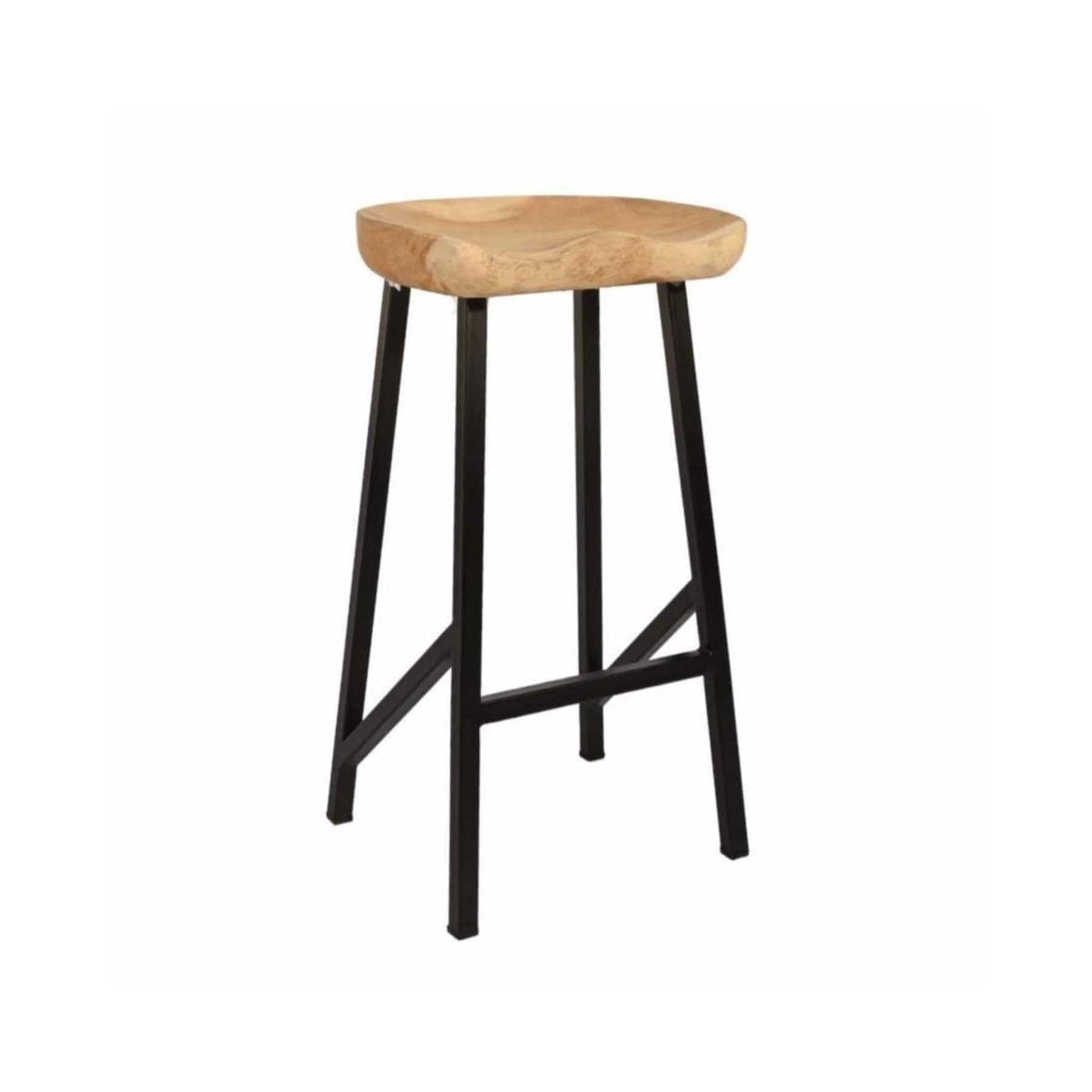 Tabouret de bar en bois de Suar | 40x36x76cm