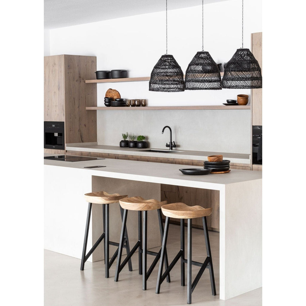 Tabouret de bar en bois de Suar | 40x36x76cm