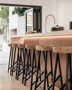 Tabouret de bar en bois de Suar | 40x36x76cm