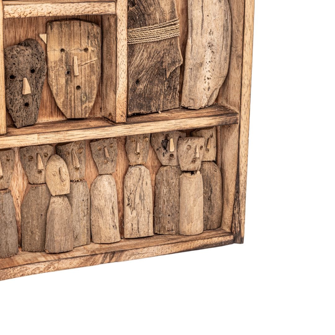 Décoration murale en bois de la tribu Sumba | 60x80cm
