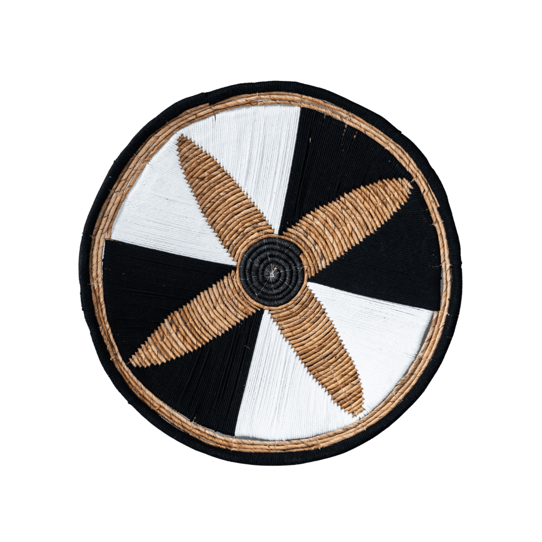 Panier mural décoratif Suri | Noir/Blanc 60cm