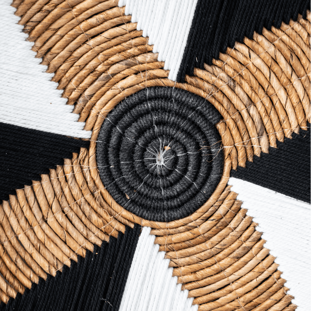 Panier mural décoratif Suri | Noir/Blanc 60cm