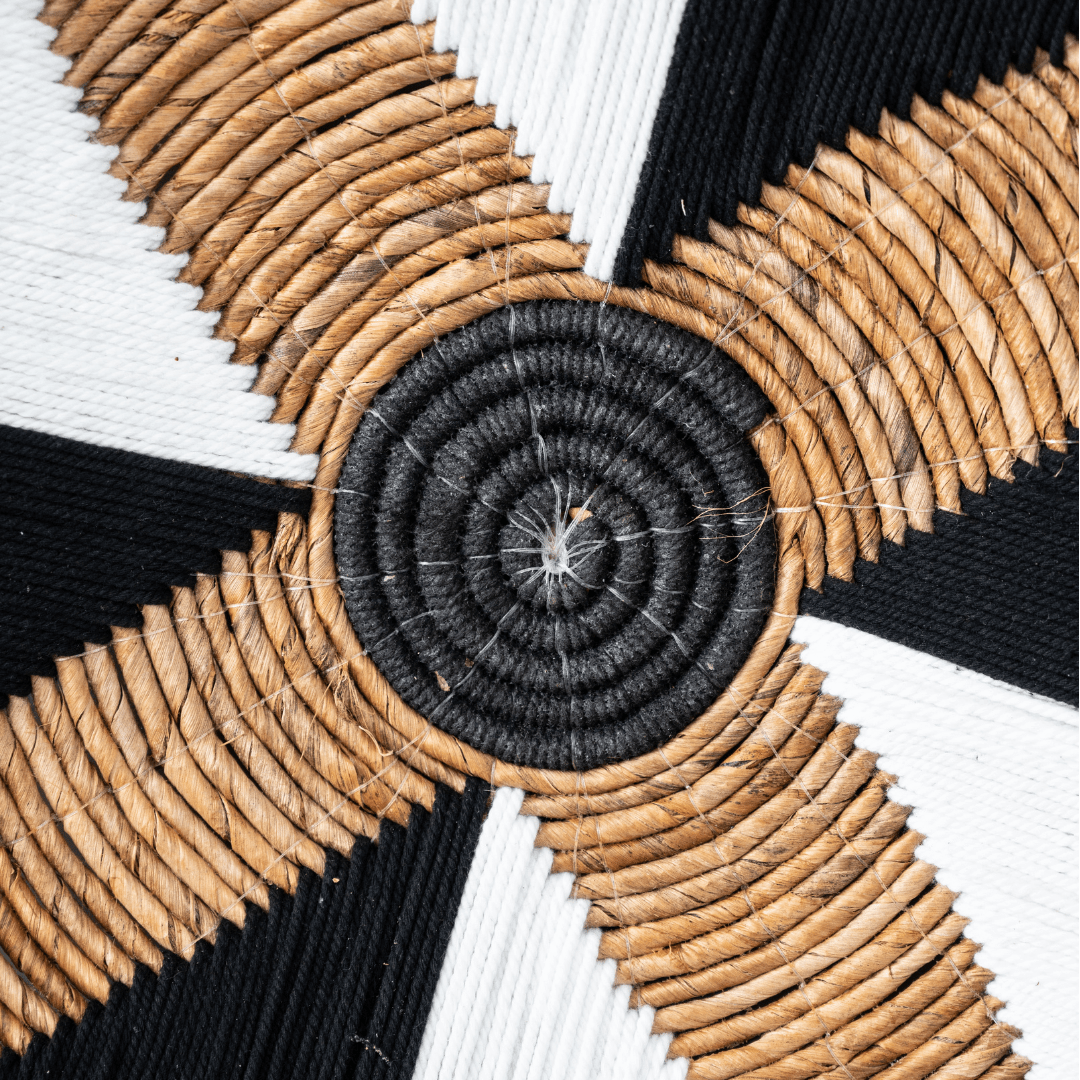 Panier mural décoratif Suri | Noir/Blanc 60cm