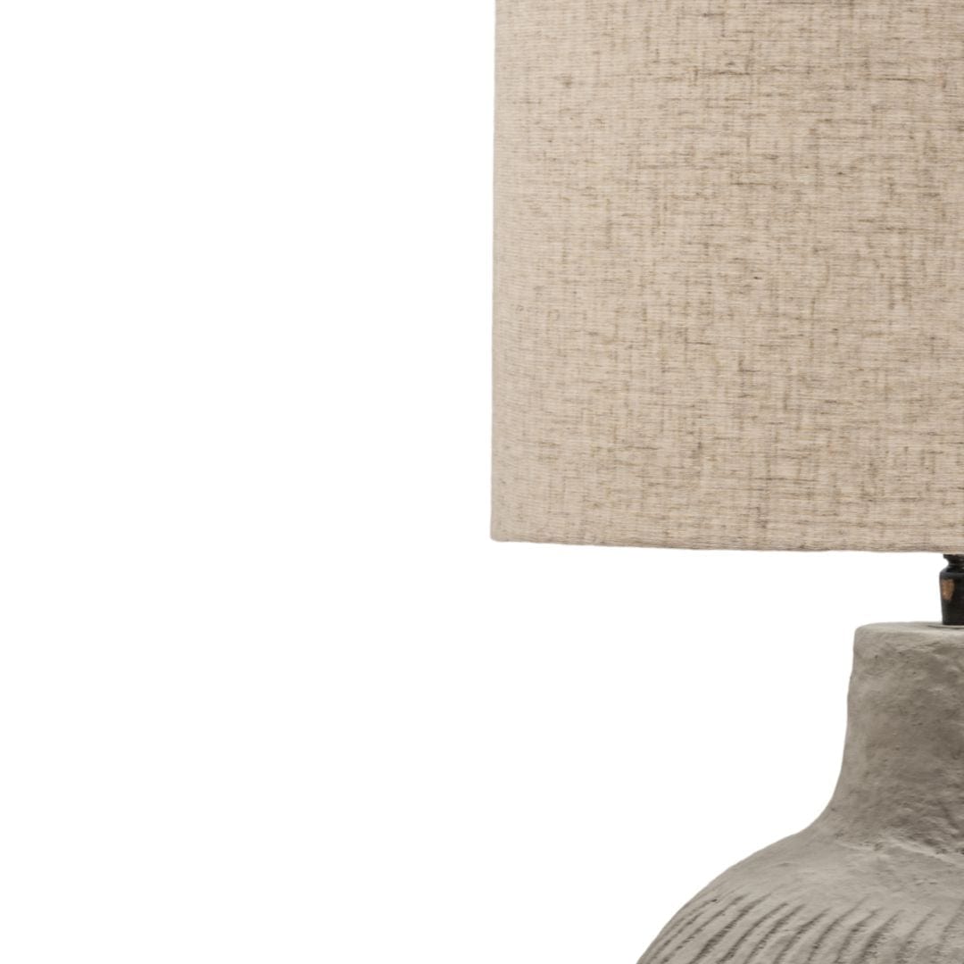 Lampe de table Tahlia en forme de calebasse cannelée