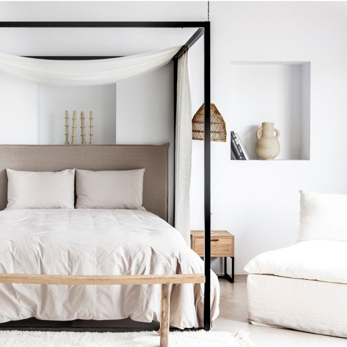 Canapé Chaise Longue en Lin Tarifa | 105x160x80cm