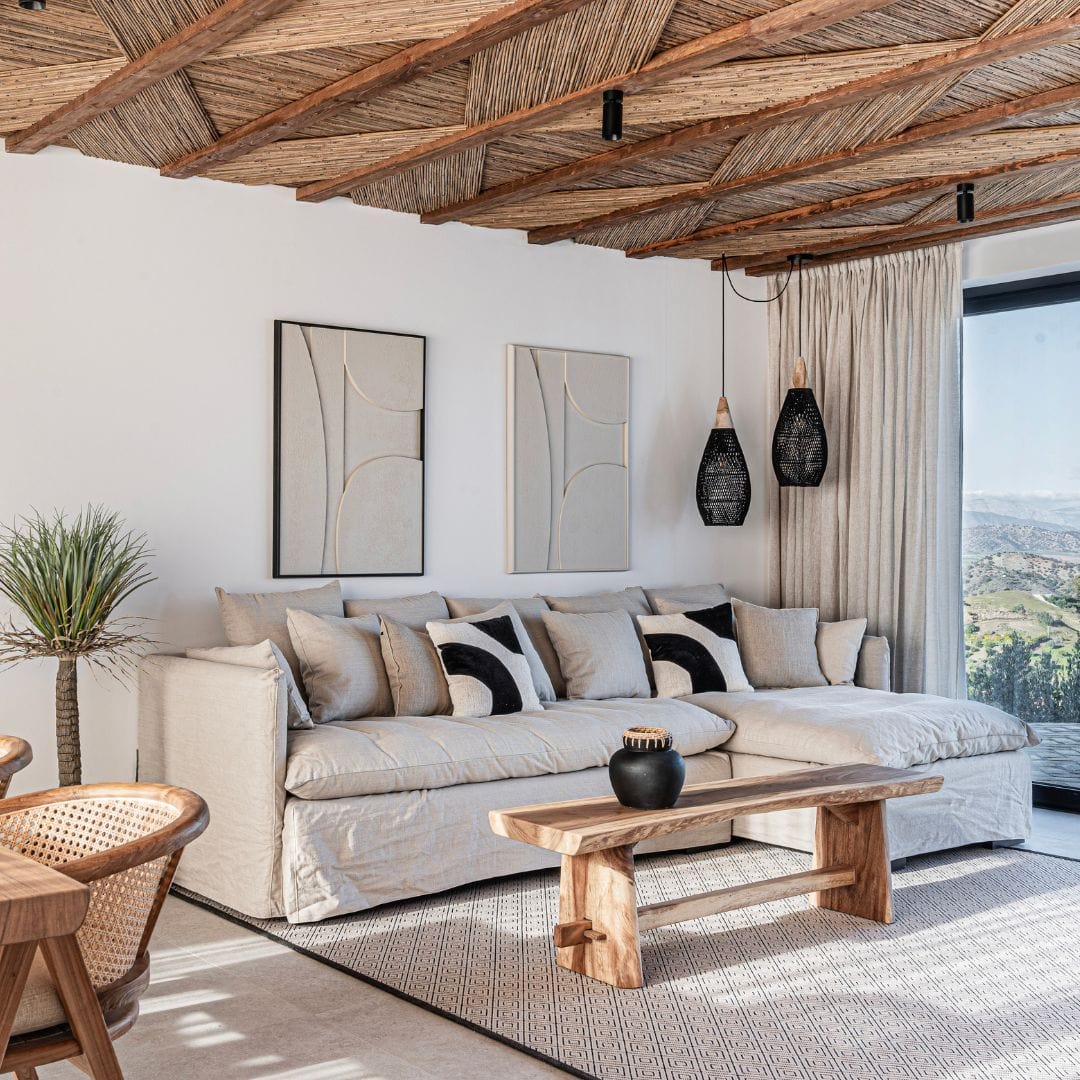 Canapé Chaise Longue en Lin Tarifa | Réversible