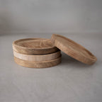 Sous-tasse en teck | Lot de 4 | 10 cm