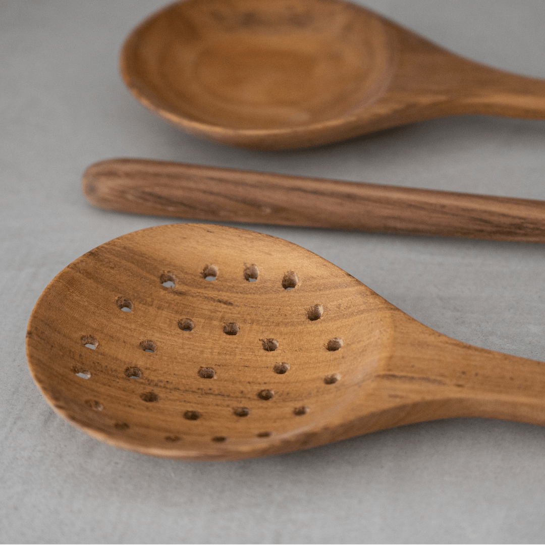 Ensemble de cuisine en teck, 3 pièces | 31cm