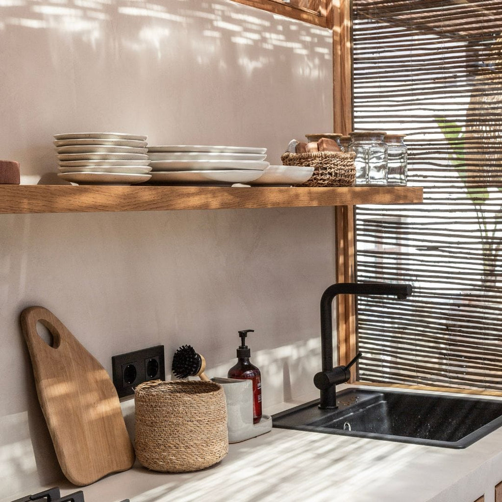 Planche à découper en teck | Abstrait | 30cm