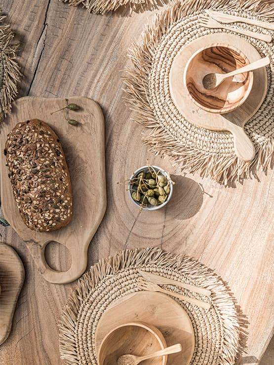 Planche à découper en teck | Abstrait | 30cm