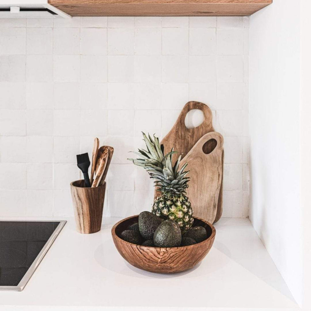 Planche à découper en teck - Abstrait | 40cm