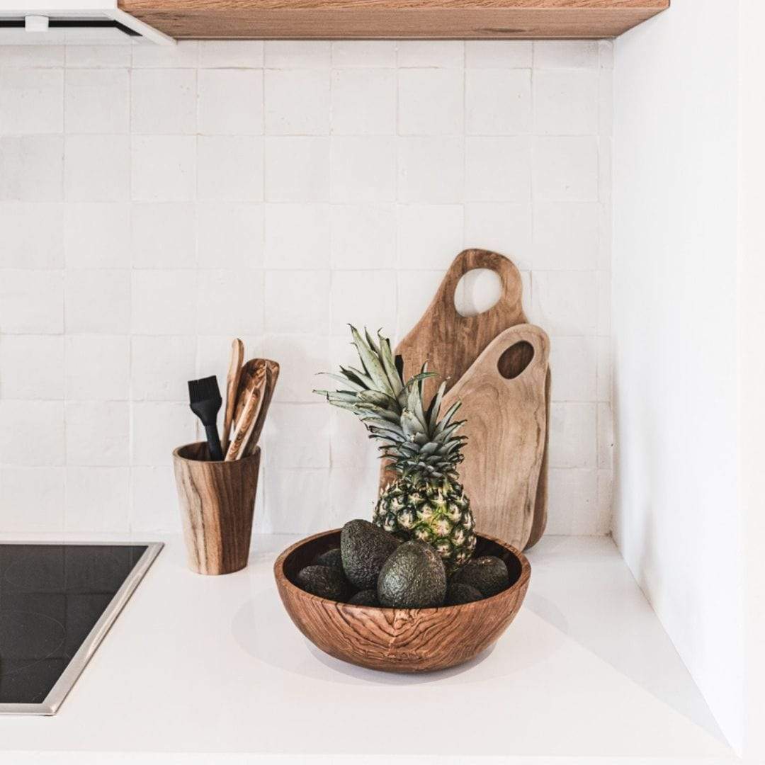 Planche à découper en teck - Abstrait | 40cm