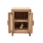 Table de chevet en teck et rotin