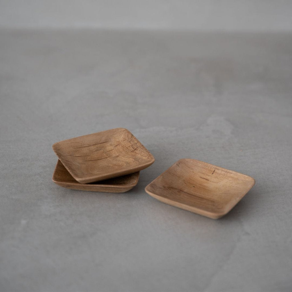 Assiette à sauce en teck | 6x6cm