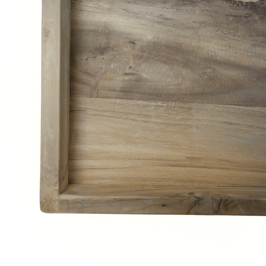 Plateau carré en teck | 40x40x10cm