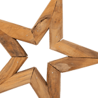 Ornement en forme d'étoile en teck