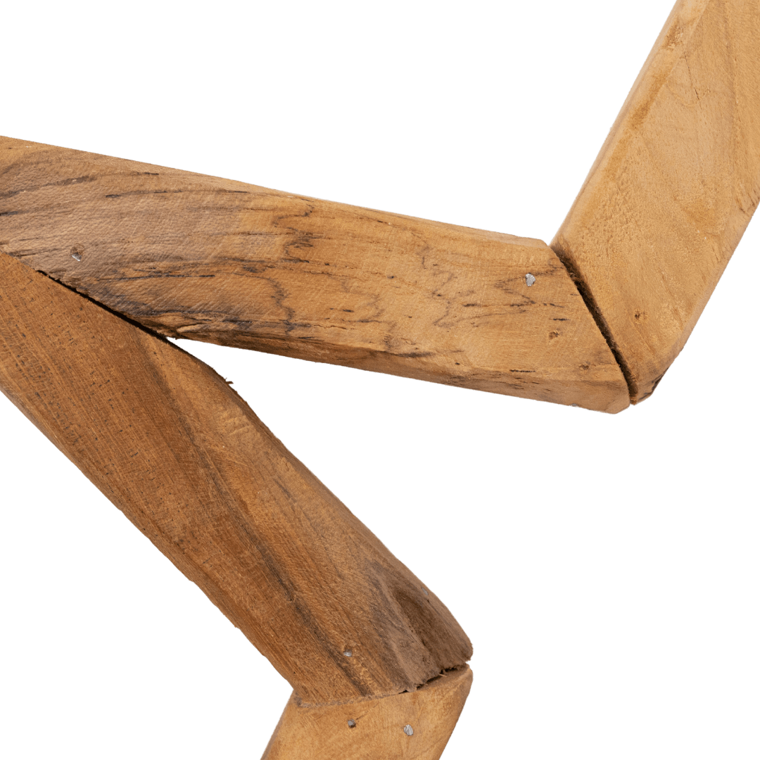 Ornement en forme d'étoile en teck