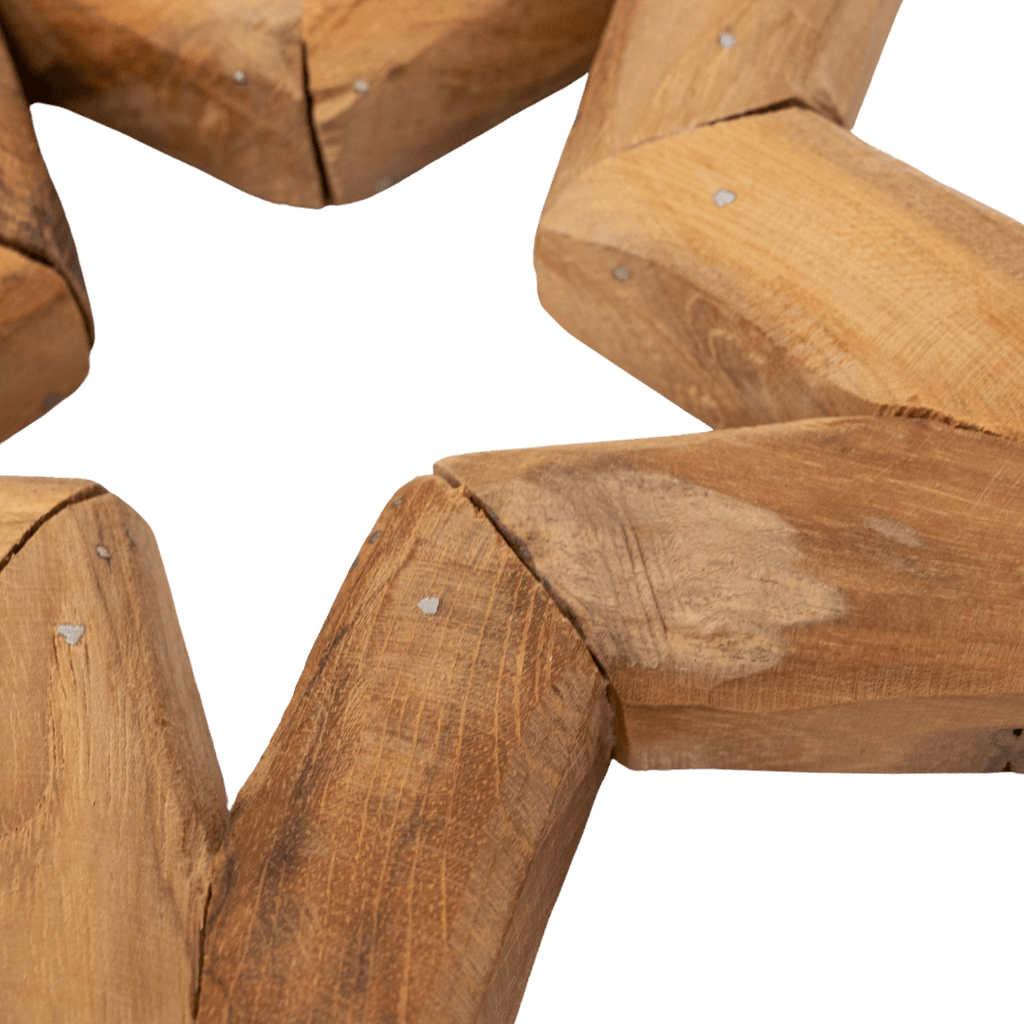 Ornement en forme d'étoile en teck