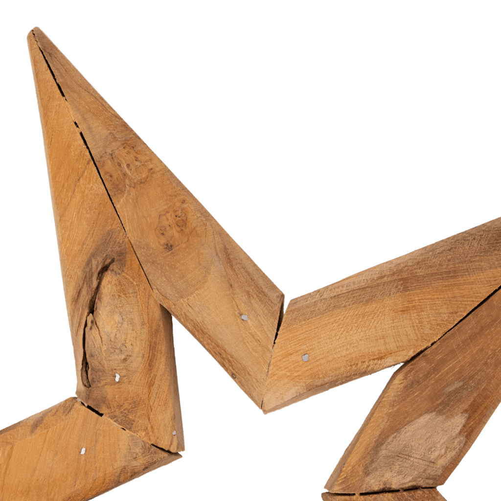 Ornement en forme d'étoile en teck