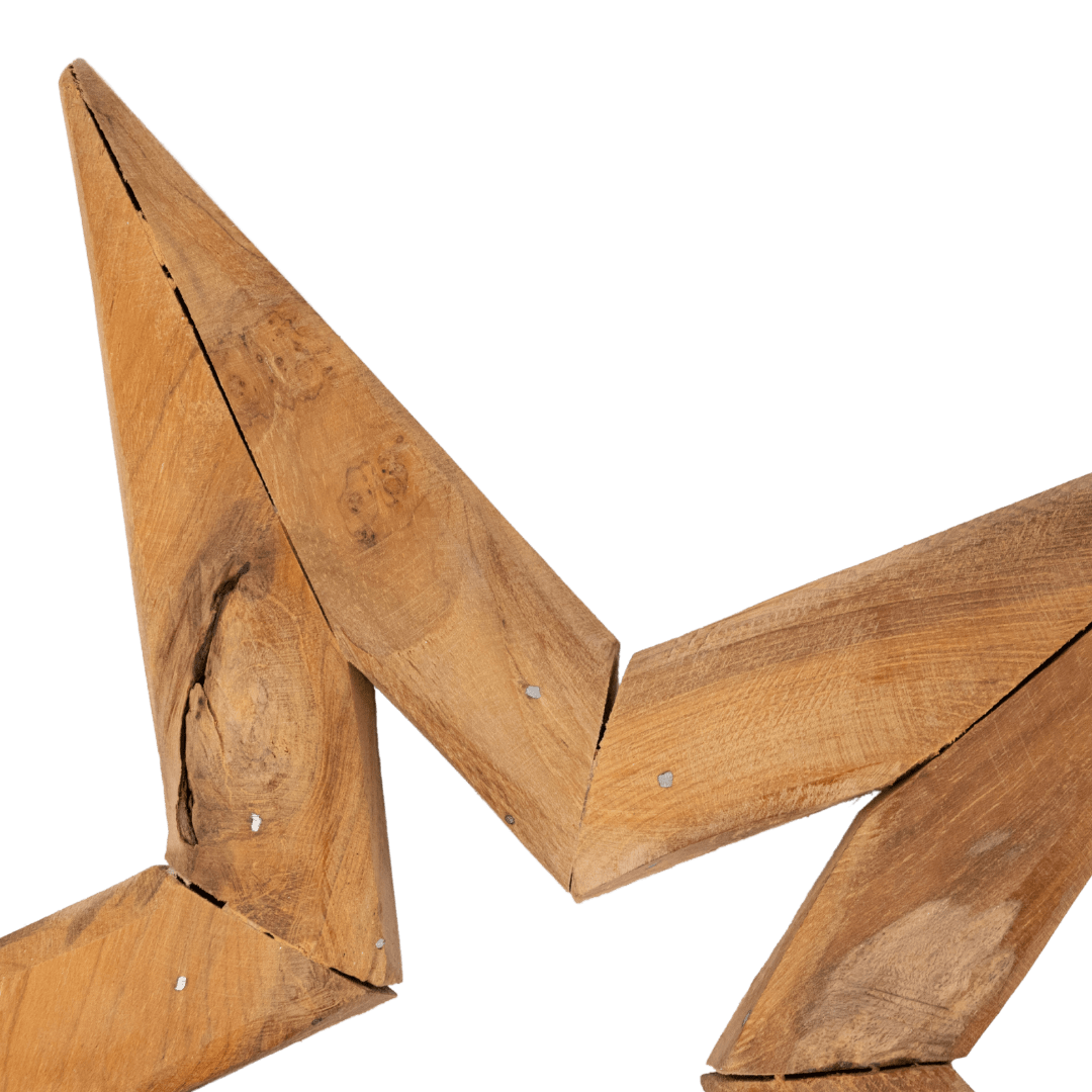 Ornement en forme d'étoile en teck
