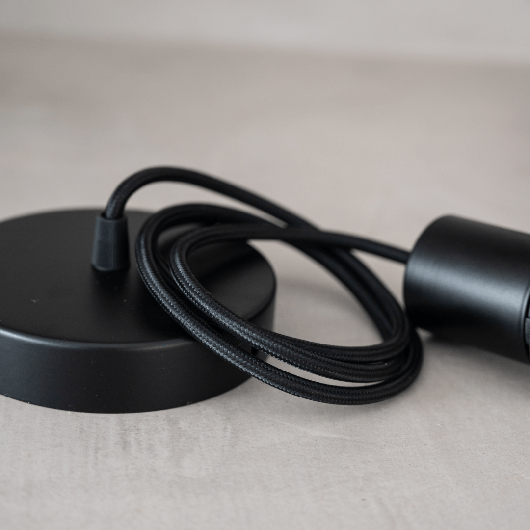 Câble suspendu textile | Noir 1m