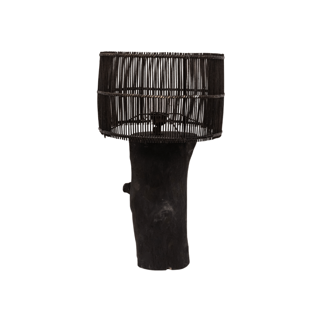 Lampe de table en bois | Noire