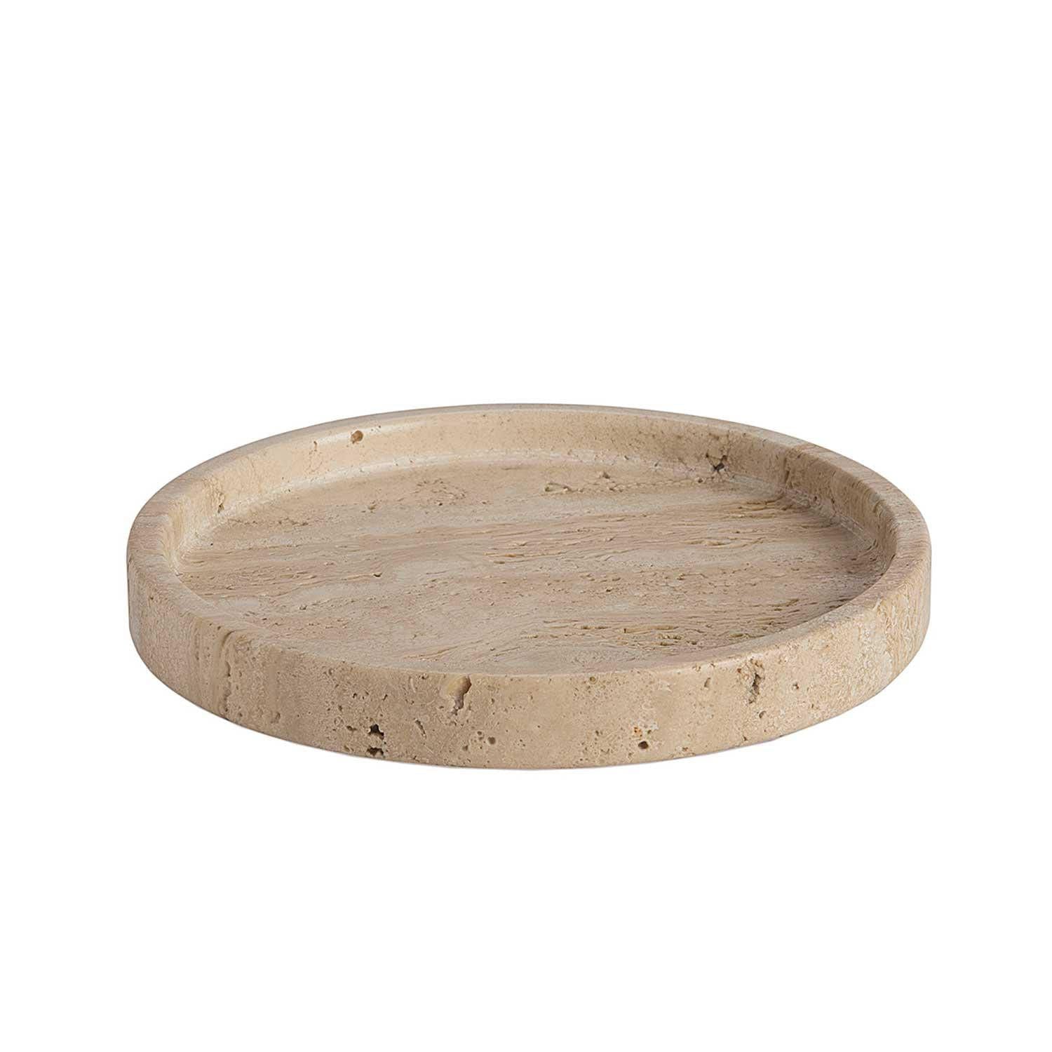 Plateau rond en travertin | 20x2,5cm