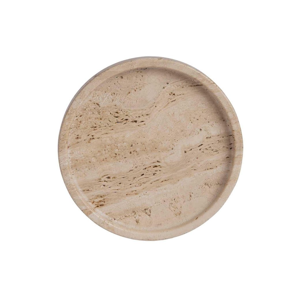 Plateau rond en travertin | 20x2,5cm
