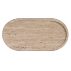 Plateau ovale en travertin | 30x15x1.5cm