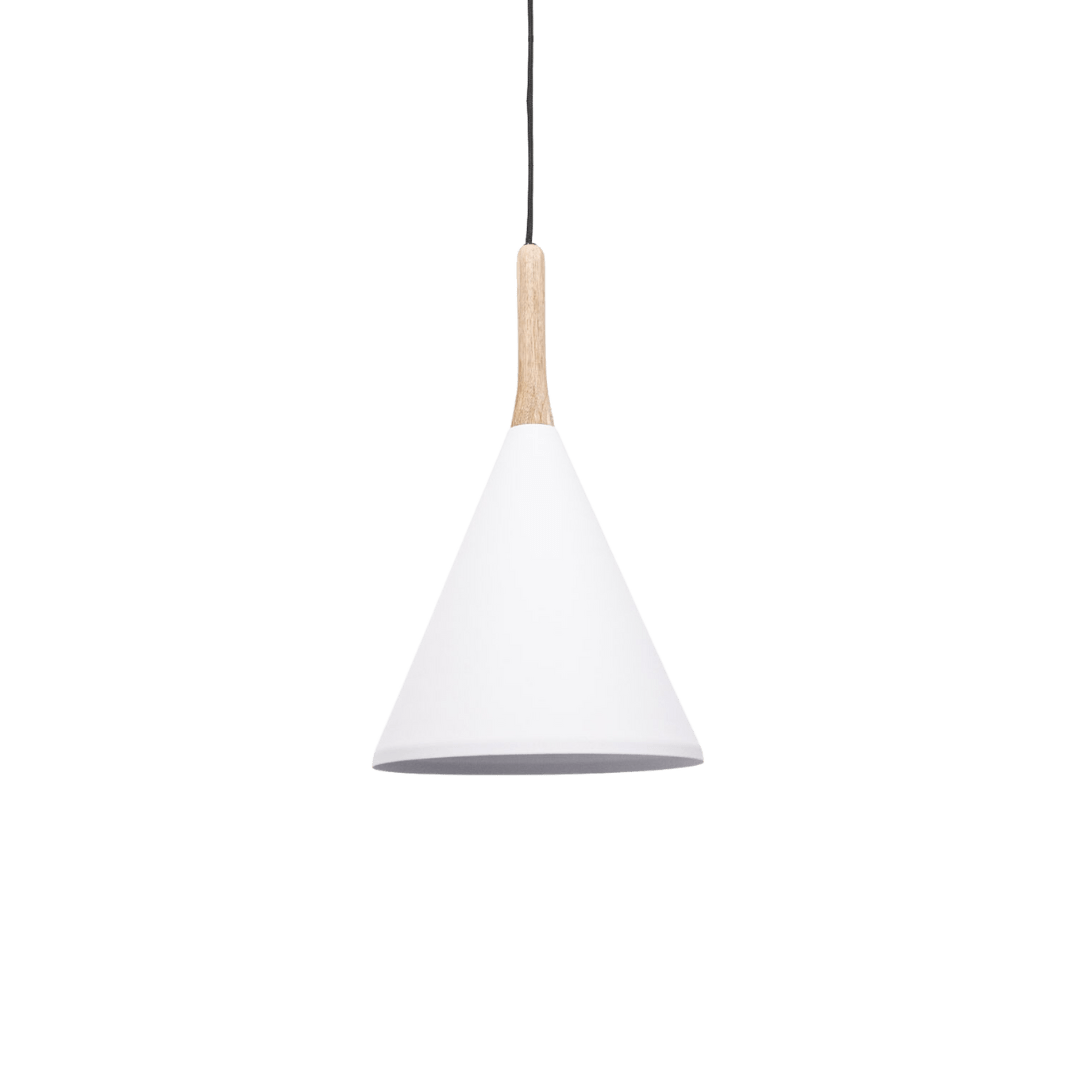 Lampe suspendue triangulaire | Blanche 25x42cm