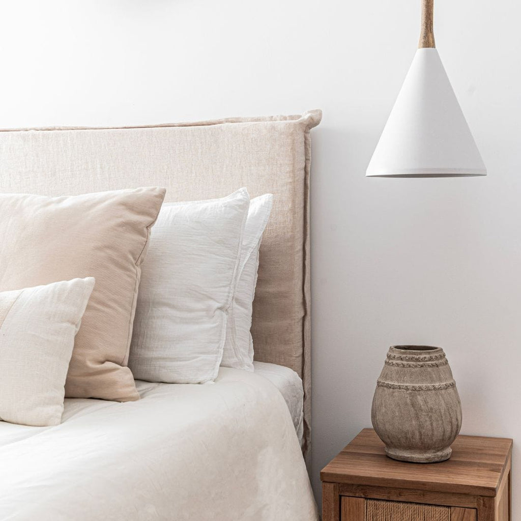 Lampe suspendue triangulaire | Blanche 25x42cm