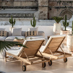 Transat en teck Tulum | Blanc