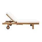 Transat en teck Tulum | Blanc