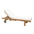 Transat en teck Tulum | Blanc