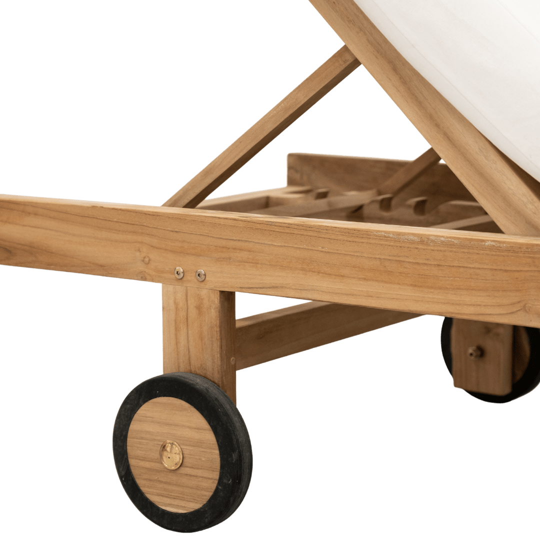 Transat en teck Tulum | Blanc