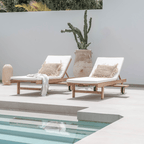 Transat en teck Tulum | Blanc