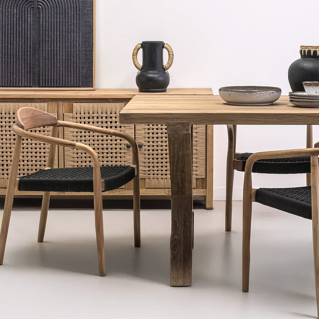 Chaise de salle à manger d'extérieur Ventura | Noire