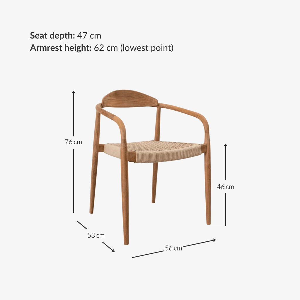 Chaise de salle à manger d'extérieur Ventura | Sable