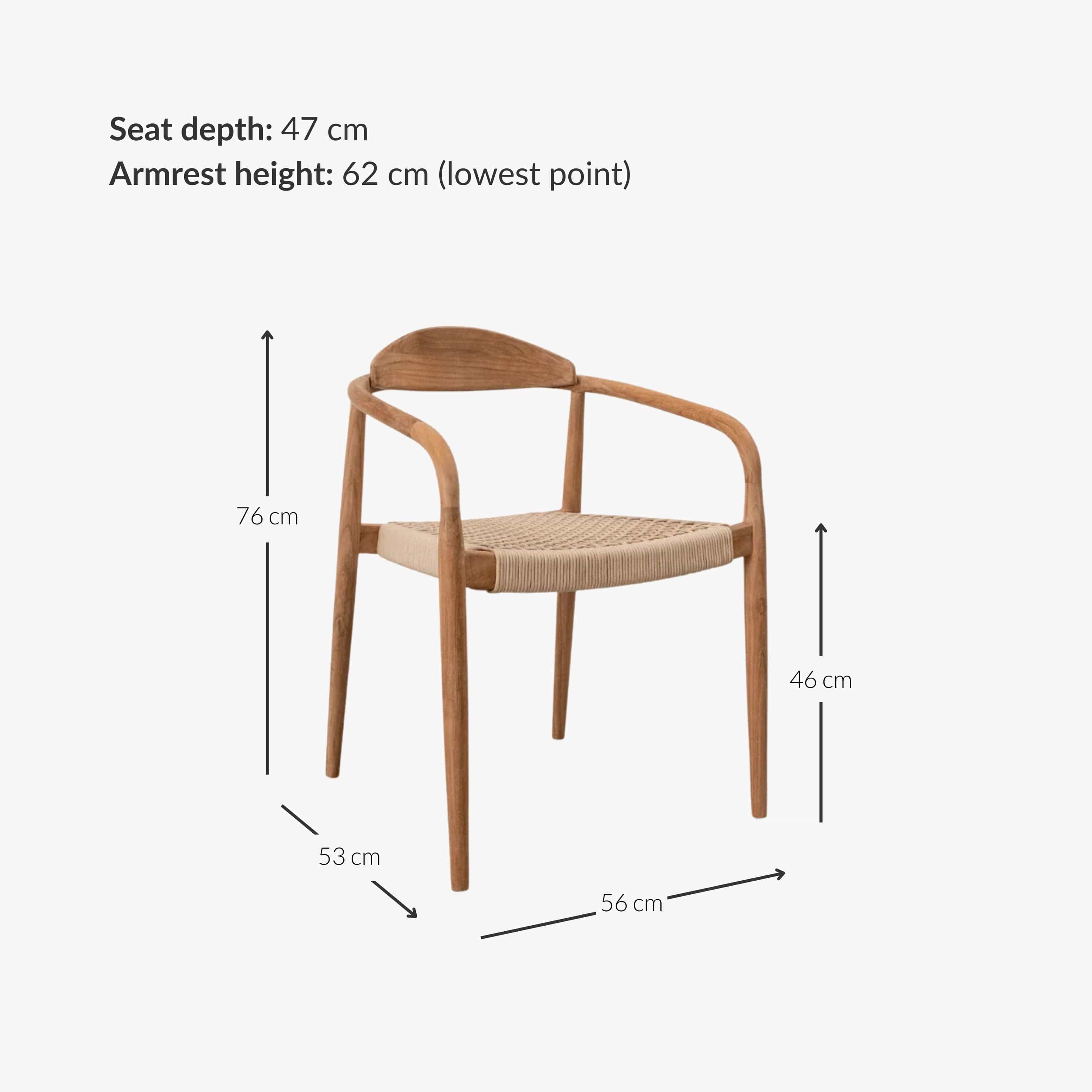 Chaise de salle à manger d'extérieur Ventura | Sable