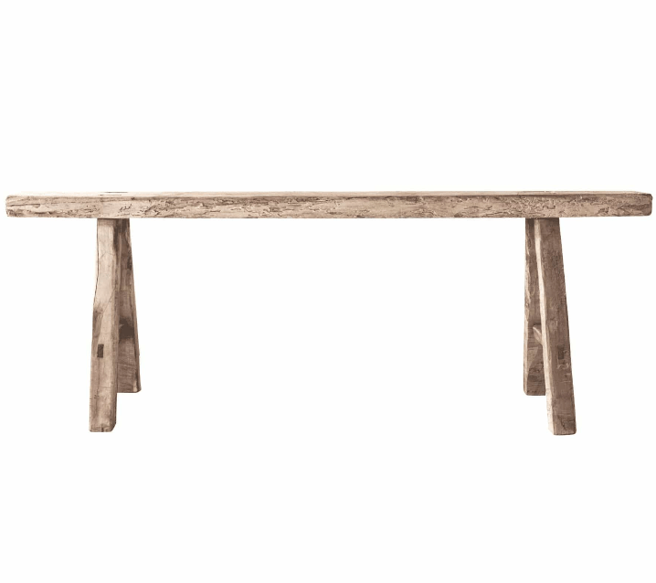 Banc en bois d'orme vintage