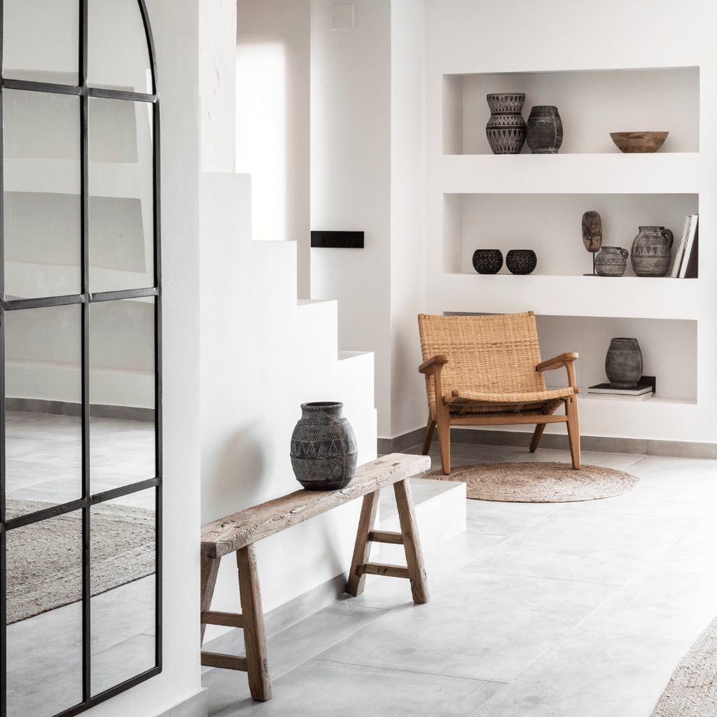 Banc en bois d'orme vintage