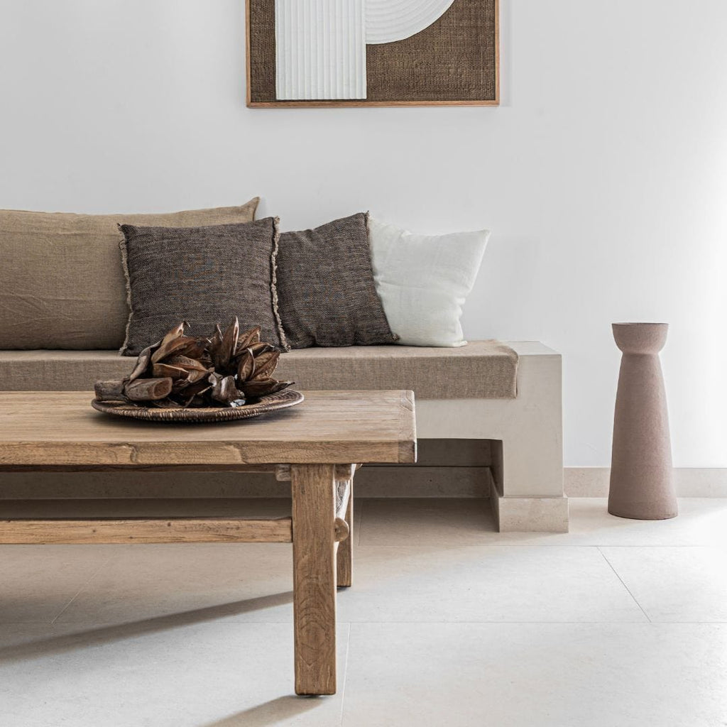 Table basse en bois d'orme vintage