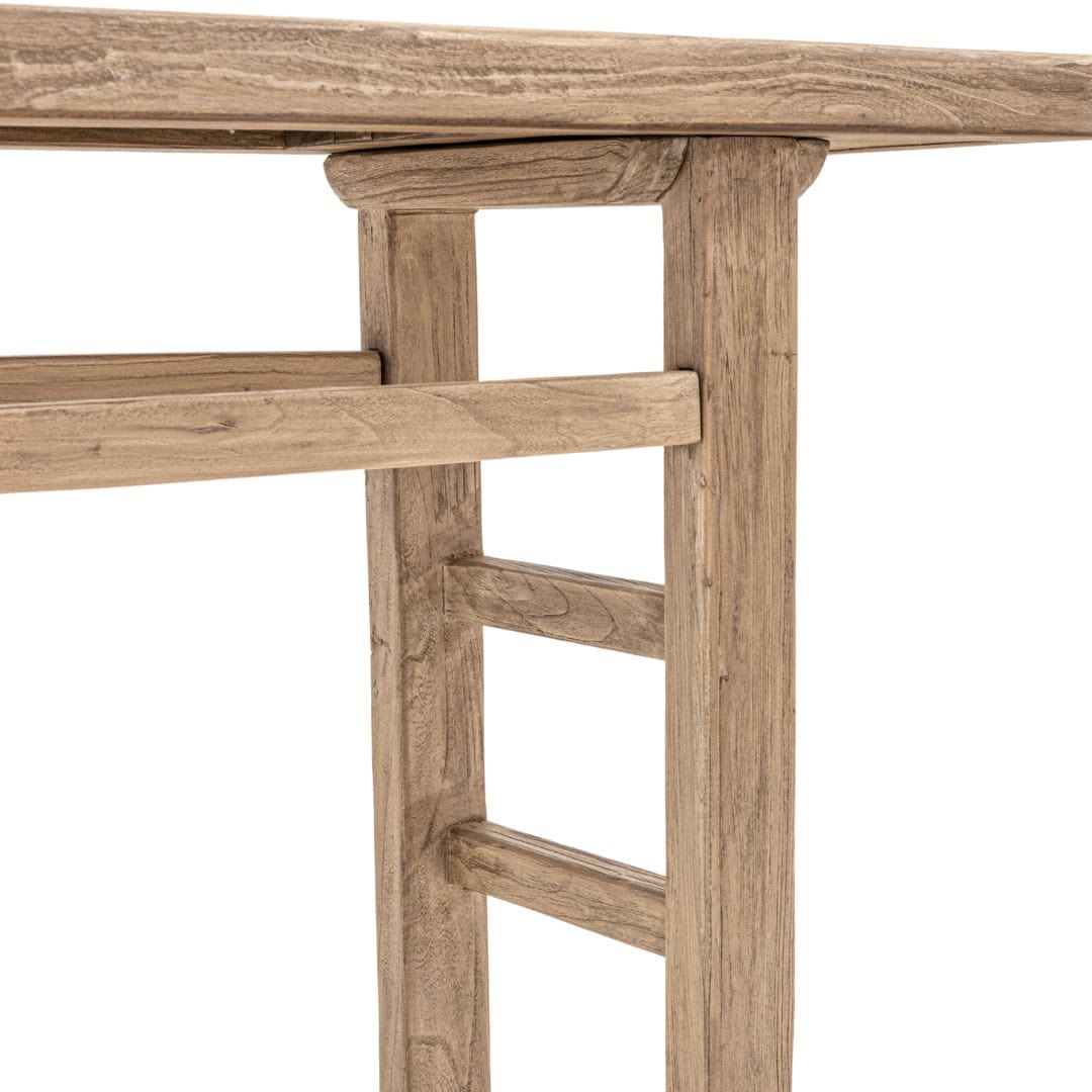 Table console en bois d'orme vintage